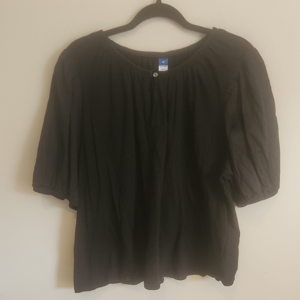 Casual Black Women’s Peasant Top